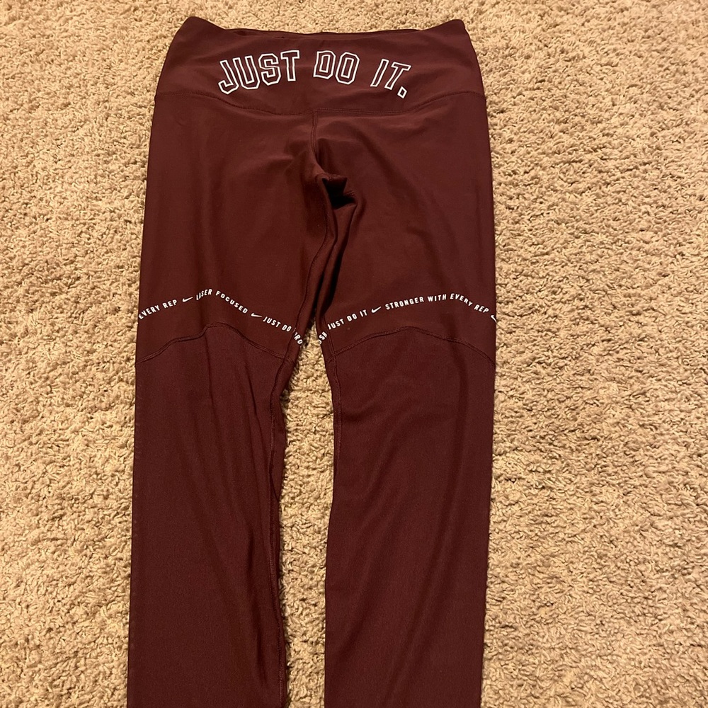 Burgundy Nike Athletic Leggings